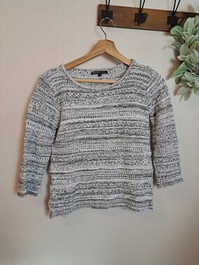 Berretti Made in Italy Womens Sweater Knitted Quarter Sleeve Gray Size Small